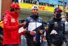 ISTANBUL, TURKEY - OCTOBER 10: Carlos Sainz of Spain and Ferrari, Pierre Gasly of France and Scuderia AlphaTauri and Sergio Perez of Mexico and Red Bull Racing talk on the drivers parade ahead of the F1 Grand Prix of Turkey at Intercity Istanbul Park on October 10, 2021 in Istanbul, Turkey. (Photo by Peter Fox/Getty Images) // Getty Images / Red Bull Content Pool  // SI202110100380 // Usage for editorial use only //